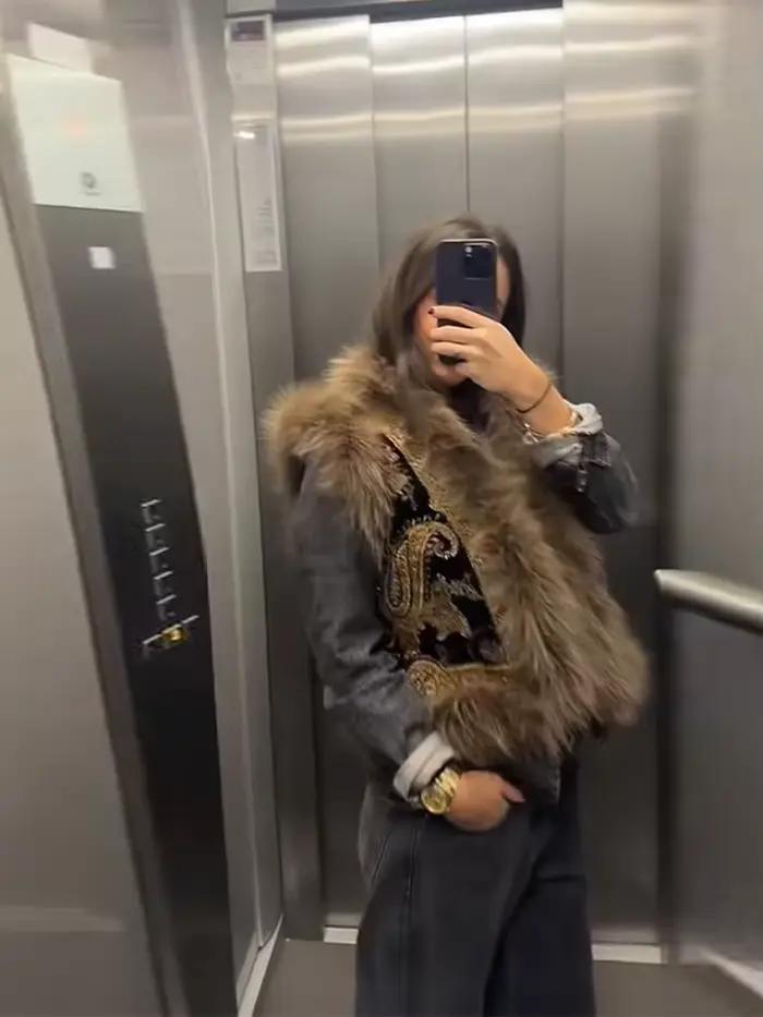 Veste à capuche à paillettes brillantes pour femmes