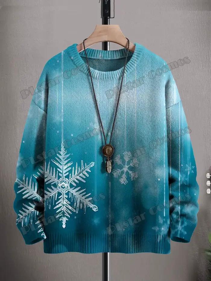 Noël jésus naissance Art & mignon alces Art 3D imprimé hommes tricoté pull hiver unisexe décontracté tricot