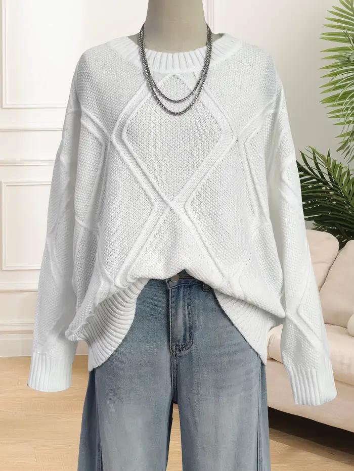 Pull Jacquard à motifs de diamants pour femmes