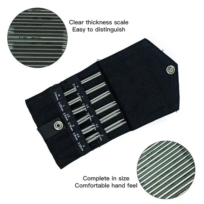Lot de 12 paires d'aiguilles circulaires détachables de 5 cm et 8 cm