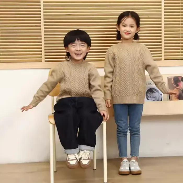 Pull d'hiver en tricot à manches longues pour parents et enfants