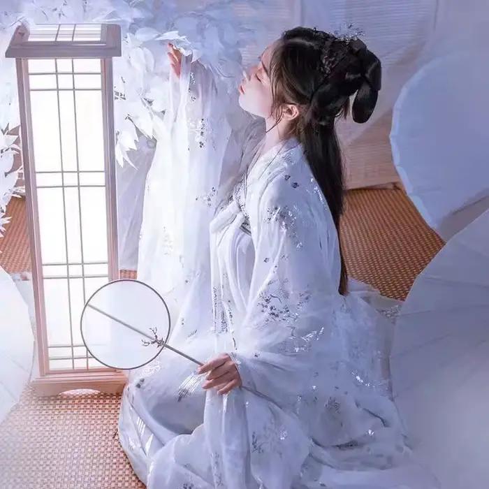 Cardigan Hanfu en mousseline de soie pour femme