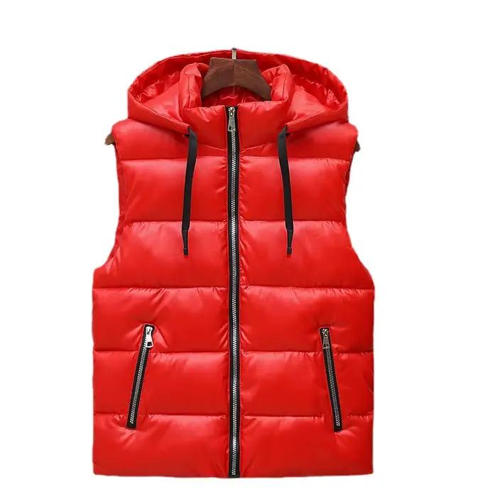 Veste à capuche en fibre brillante pour hommes, gilet chaud, manteau de couple, vêtements de mode masculine, hiver, automne, MY621