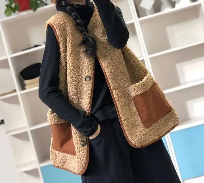 Haut ample pour femme, pour l'automne et l'hiver, nouvelle veste gilet, 2025