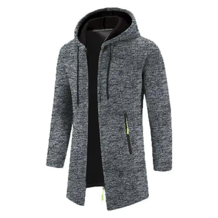Sweat-shirt à capuche pour homme, manches longues, fermeture éclair, surdimensionné, haut d'hiver, manteau, pull noir