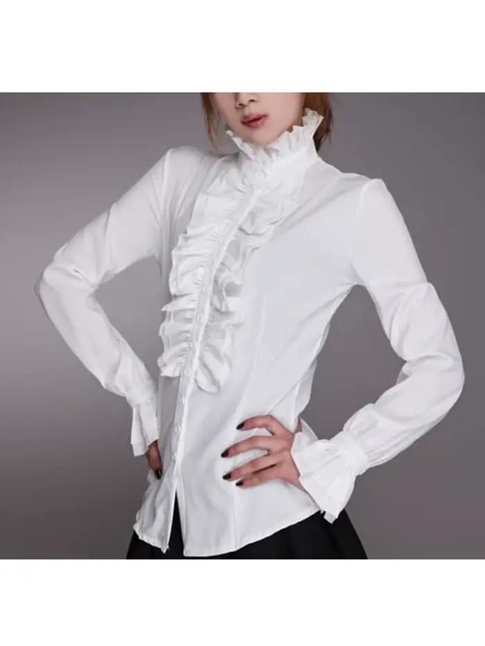 Mode victorienne femmes hauts volants à manches longues