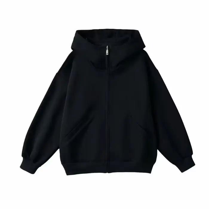 Contour pull à capuche manteau femme ample décontracté rembourré paresseux vent fermeture éclair haut