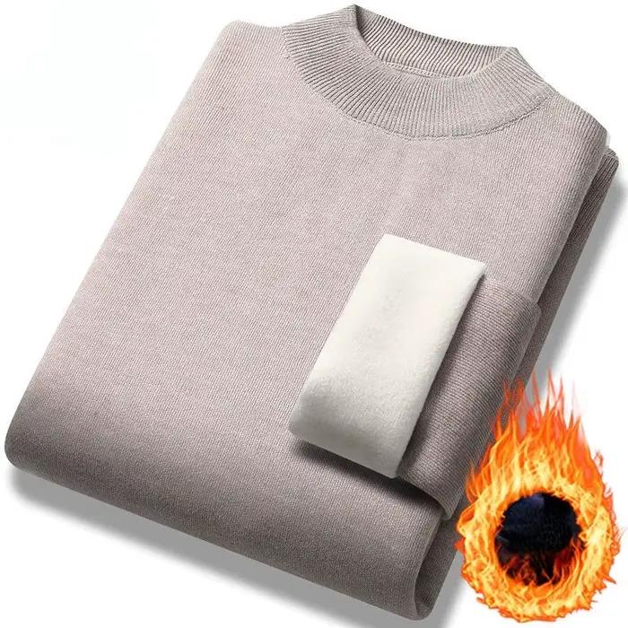 Pull à manches longues à col mi-haut pour homme