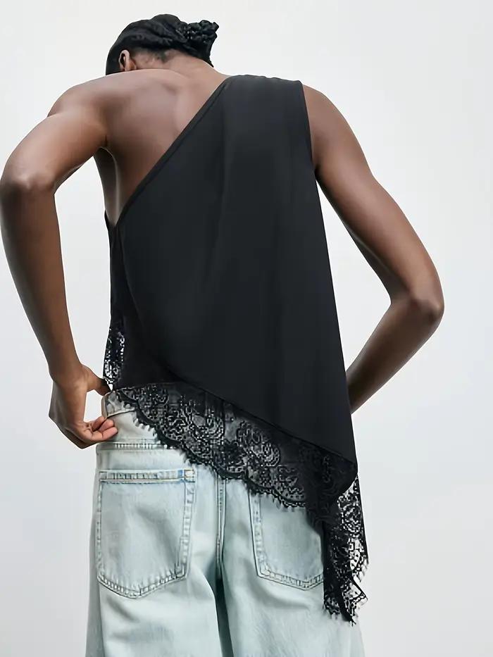 Gilet élégant et sexy à une épaule pour femmes