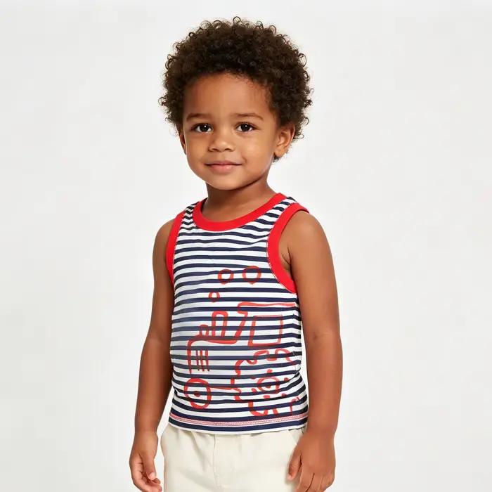 Débardeur d'été pour bébé garçon, motif 'Dad's Dare Devil Motorcycle', en coton, sans manches, T-shirt pour tout-petit, hauts d'ensemble