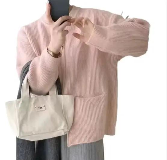 Pull Design de couleur unie à Double fermeture éclair pour Cardigan pour femmes