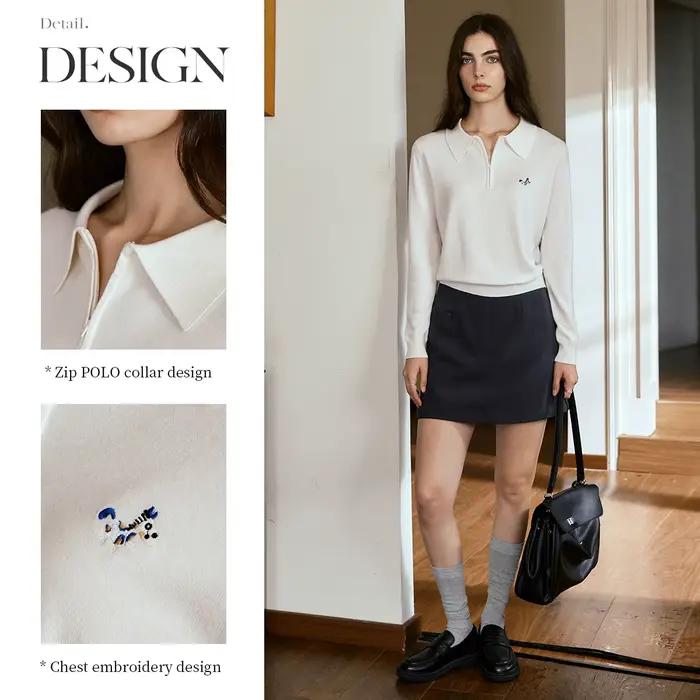 Pull tricoté à col polo OLrain pour femme