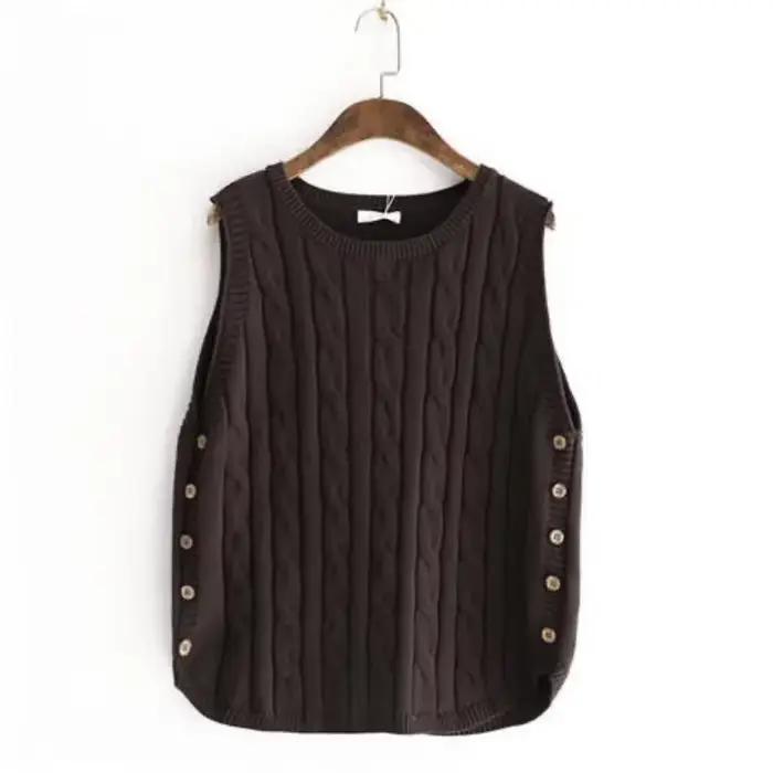 Gilet sans manches femme tricot ample préppy automne hiver pour jeune occasion spéciale hauts polyvalents années 2000