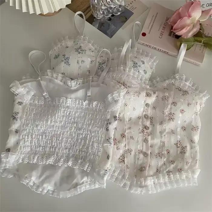 Gilet floral sexy en dentelle française avec un beau dos enveloppé autour d'un