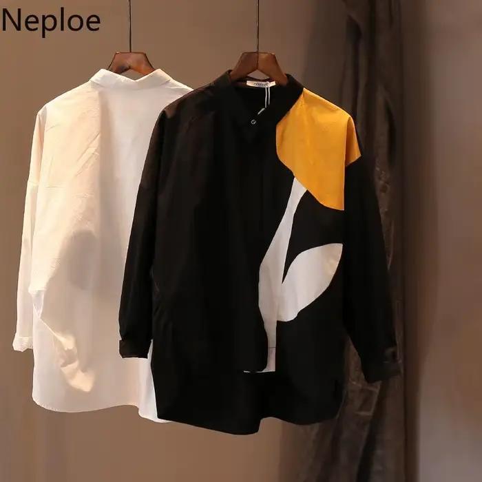 Chemise blanche à manches longues pour femmes, chemisiers College de fleurs, vêtements en Y élégants, vintage, mode coréenne