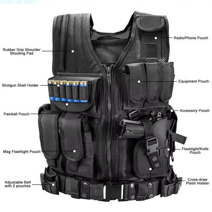 Vêtements de sécurité pour la chasse, Swat DulglaSwat, Chest Rig, Multi-Poches, Swat Army Cs, Chest Rig, Accessoires de camping