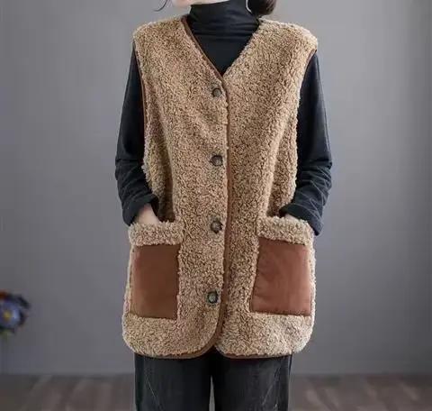 Haut ample pour femme, pour l'automne et l'hiver, nouvelle veste gilet, 2025