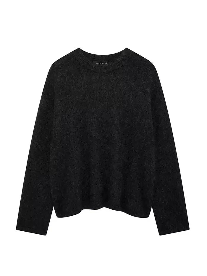 HH femmes hiver nouveau solide grande taille Mohair mélangé pull
