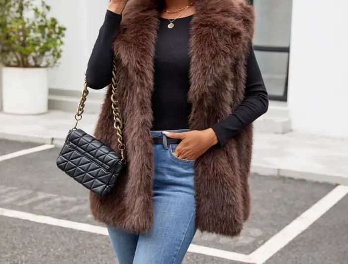 2025 nouveau gilet ample à col montant pour femmes chaud