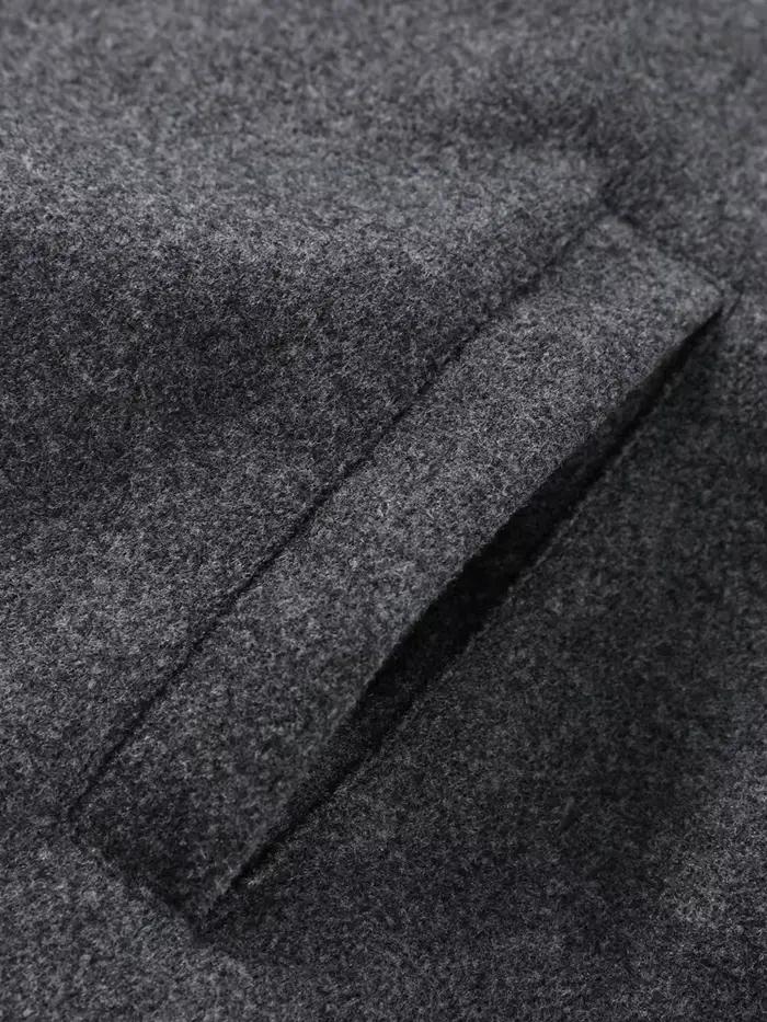 Manteau en laine ample à col montant pour femme