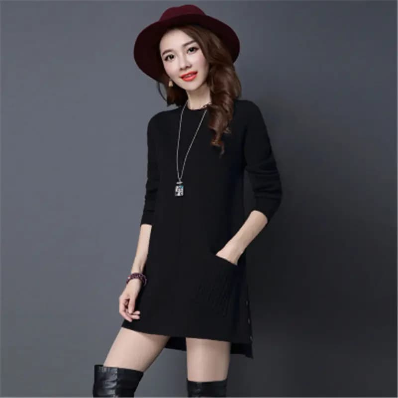 Femme chandails pull grand vêtements pour femmes épais pull en vrac printemps automne Long bas pull