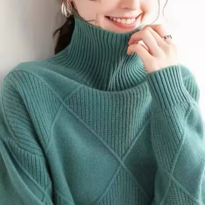 Pull à col roulé pour femme, chemise ample, épaisse et chaude, nouvelle collection automne et hiver 